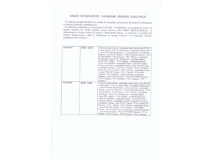 Anunt intrerupere furnizare energie electrică